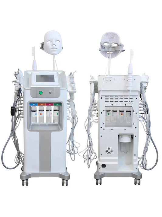 Machine de Dermabrasion à l'eau 12 en 1, nettoyage en profondeur du visage, masque LED de Lifting des yeux, soins de la peau, bulle SPA, dispositif de beauté multifonctionnel SkinTech Paris