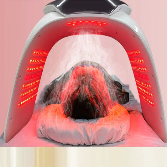 Masque Facial LED 7 couleurs, Nano Spray haute fréquence, thérapie Photo infrarouge, thérapie à la lumière rouge pour outil de rajeunissement de la peau du visage SkinTech Paris